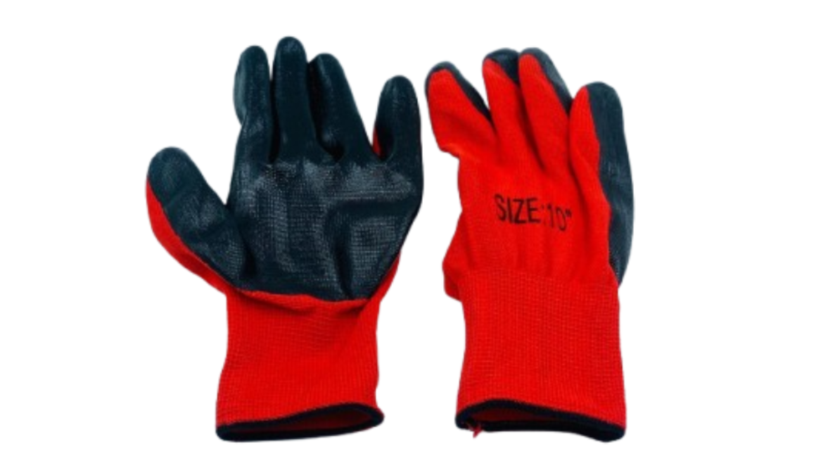Gloves Red Black -12set