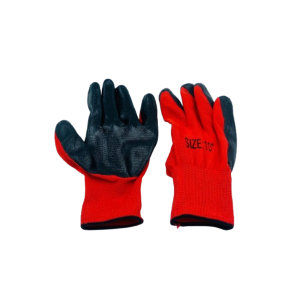 Gloves Red Black -12set